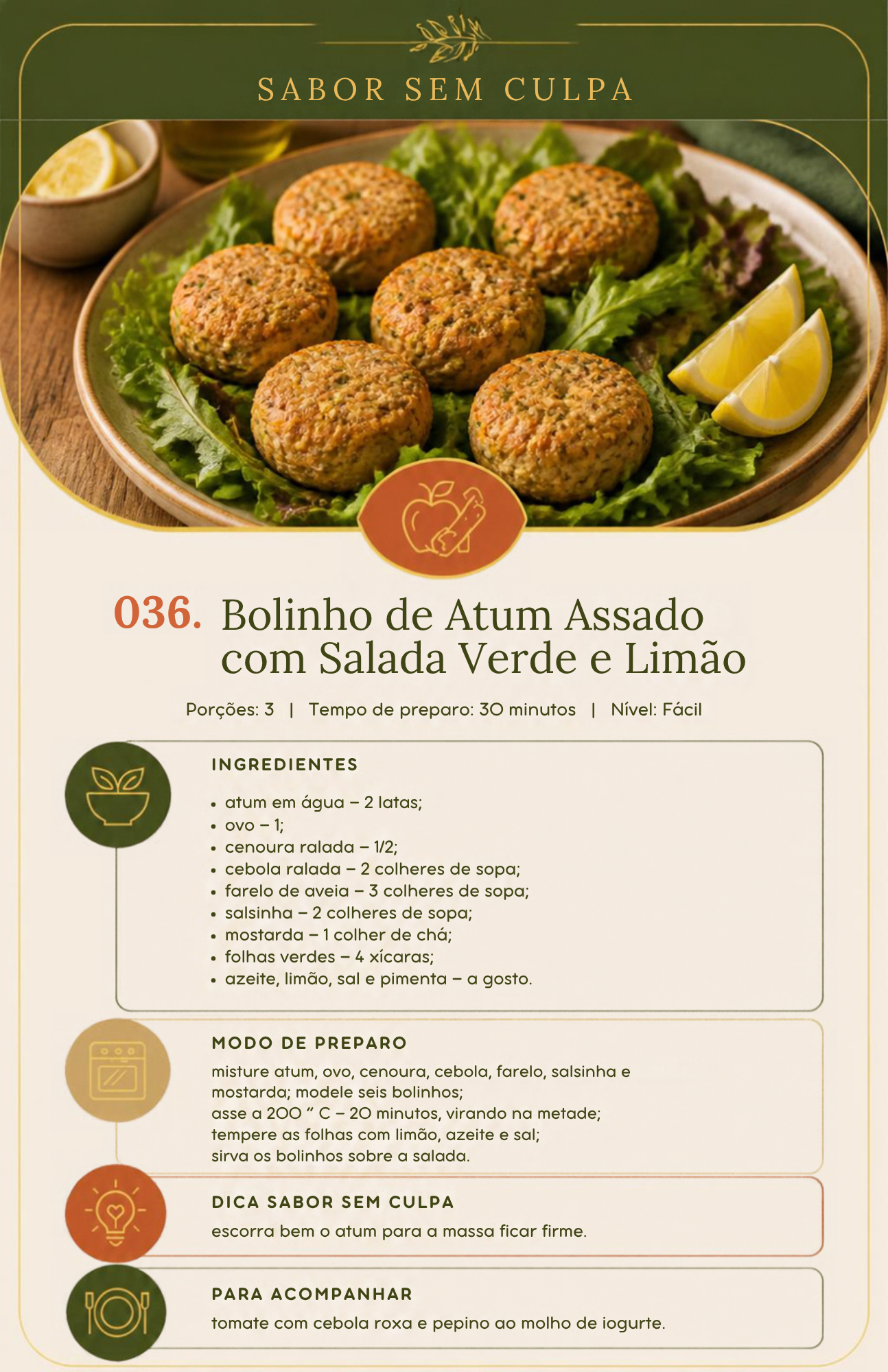 Página real do Sabor Sem Culpa